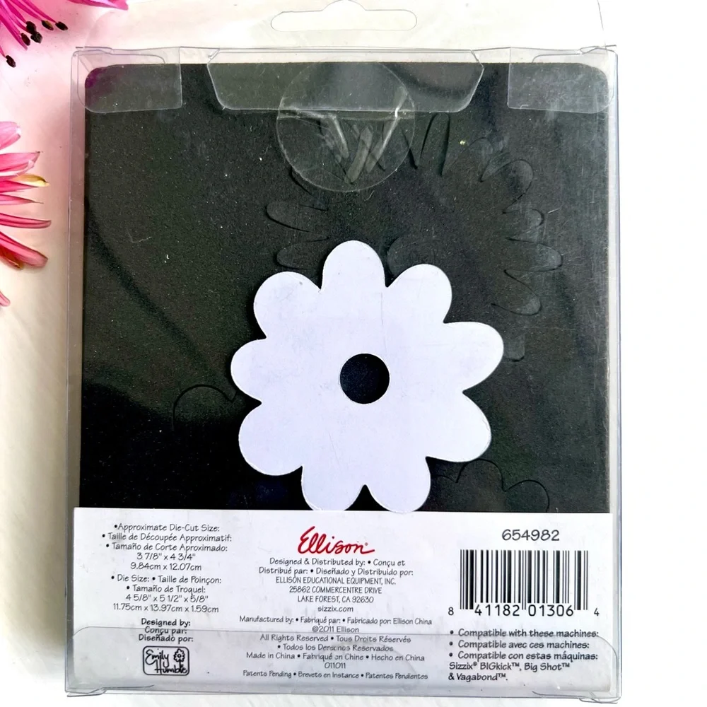 NEW Sizzix Flower Layers Die Cut 3 Paper Crafts Card Design DIY Art Projects